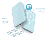 Беспроводной внешний аккумулятор MICRODIA SNAPPower™ MagGo Palm, 5000 мА·ч / 10000 мА·ч с магнитным креплением, беспроводной выходной мощностью 15 Вт и быстрой зарядкой через порт USB-C мощностью 20 Вт