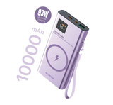 Беспроводной внешний аккумулятор MICRODIA SNAPPower™ MagGo LCD 10000 мА·ч, 93 Вт, с магнитным креплением, беспроводной выходной мощностью 15 Вт + двойной выход USB-C PD мощностью 30 Вт + выход USB-A мощностью 18 Вт с ЖК-дисплеем