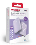 Беспроводной внешний аккумулятор MICRODIA SNAPPower™ MagGo Palm, 5000 мА·ч / 10000 мА·ч с магнитным креплением, беспроводной выходной мощностью 15 Вт и быстрой зарядкой через порт USB-C мощностью 20 Вт