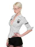 Black & White Striped Retro?Shirt
