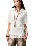 Oversized Fake Two-piece Polo Shirt