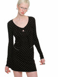Cat Paw Trim Cardigan & Skirt Set