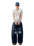 Printed Loose Austrian Rhinestone T-shirt