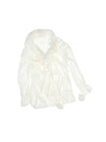 Chiffon and Fur Panel Shirt
