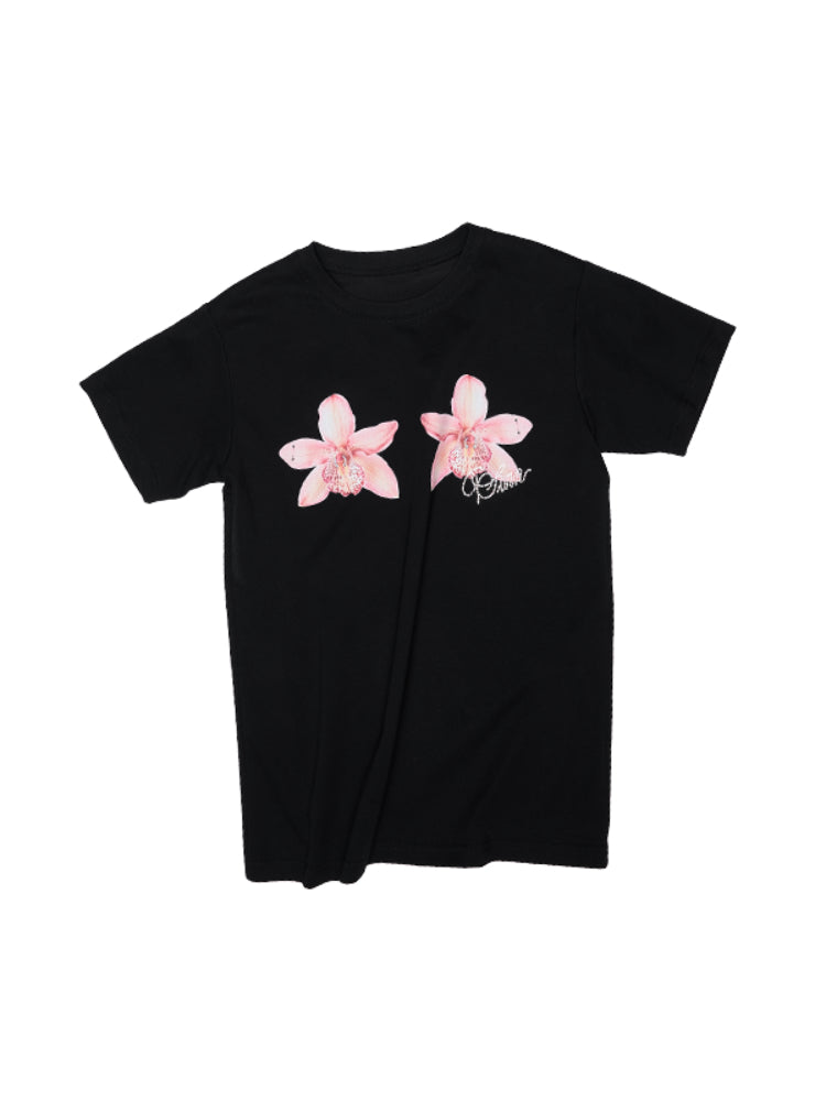 Printed Loose Austrian Rhinestone T-shirt