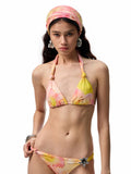 Floral Print Twist Knot Bikini