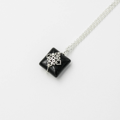 Sterling Silver Obsidian Necklace