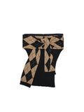 Diamond Pattern Knitted Top & Shorts Set
