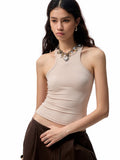Basic Solid-Color Embroidered Slim-Fit?Vest
