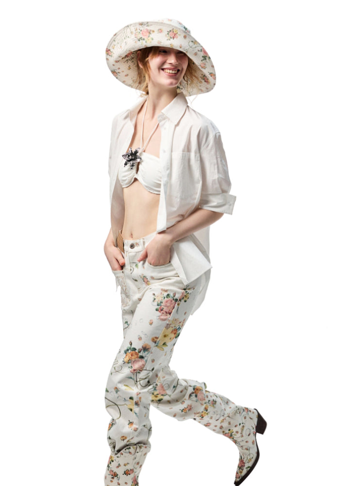 Mid Sleeve Loose-fit Shirt & Skirt Set