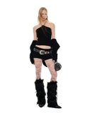 Black & White Chain Knit Tube Top