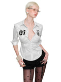 Black & White Striped Retro?Shirt