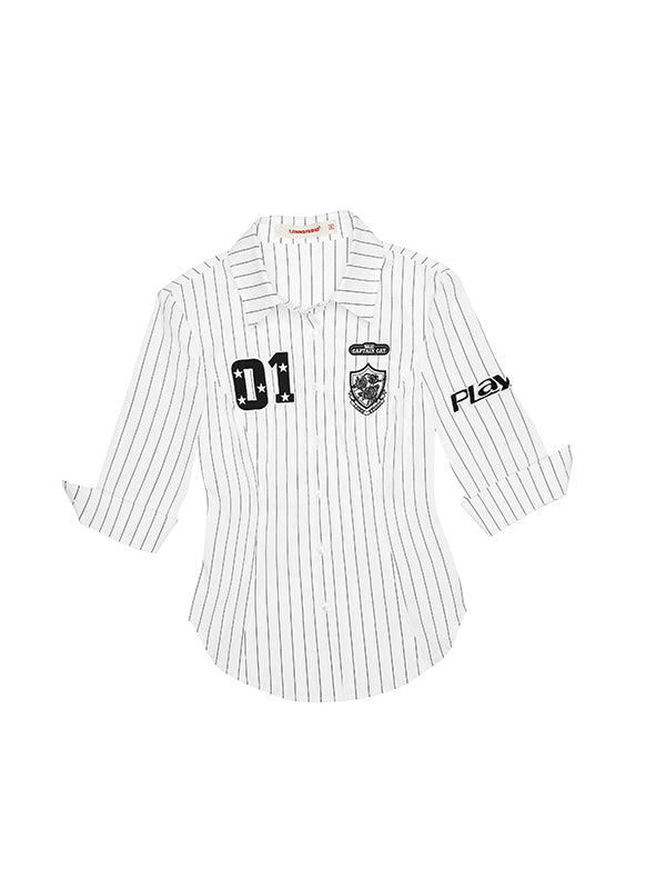Black & White Striped Retro?Shirt