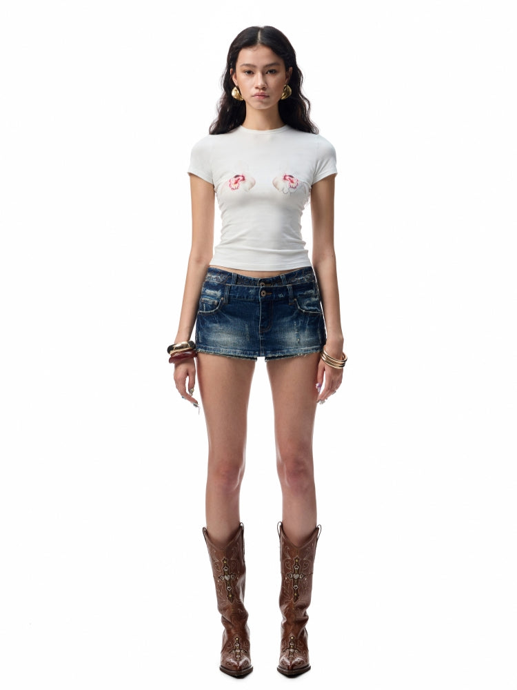 Printed Slim-Fit Short Sleeve T-shirt