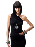 Irregular Multi-Wear Ruched Acetate T-Shirt