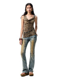 V-Neck Draped Collar Back Knot Tank Top