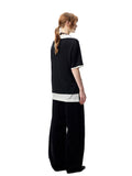 Oversized Fake Two-piece Polo Shirt