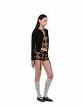 Diamond Pattern Knitted Top & Shorts Set