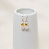 Золотые серьги с лунным камнем лотоса