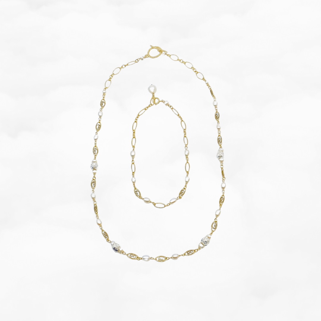 Lotus Necklace and Bracelet Set